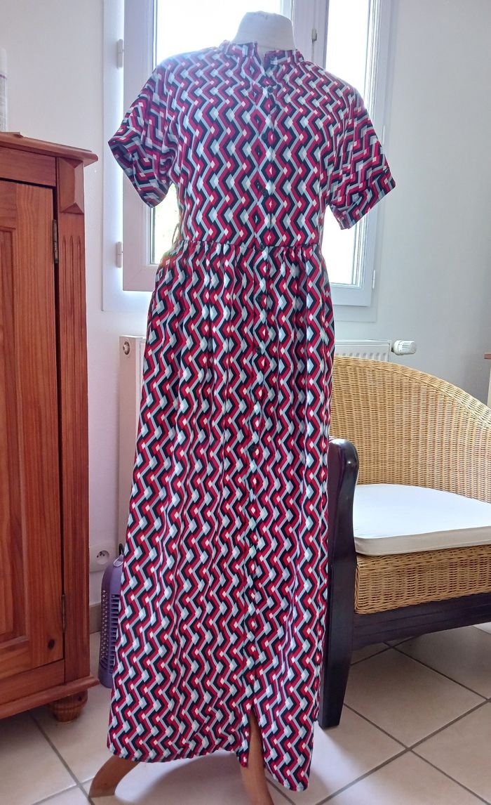 Robe longue vintage lilie rose T38 - photo numéro 7