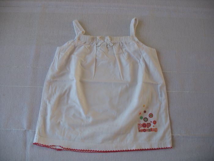 DÉBARDEUR BLANC BÉBÉ FILLE "IN EXTENSO" - 24 MOIS - n°01 - photo numéro 2