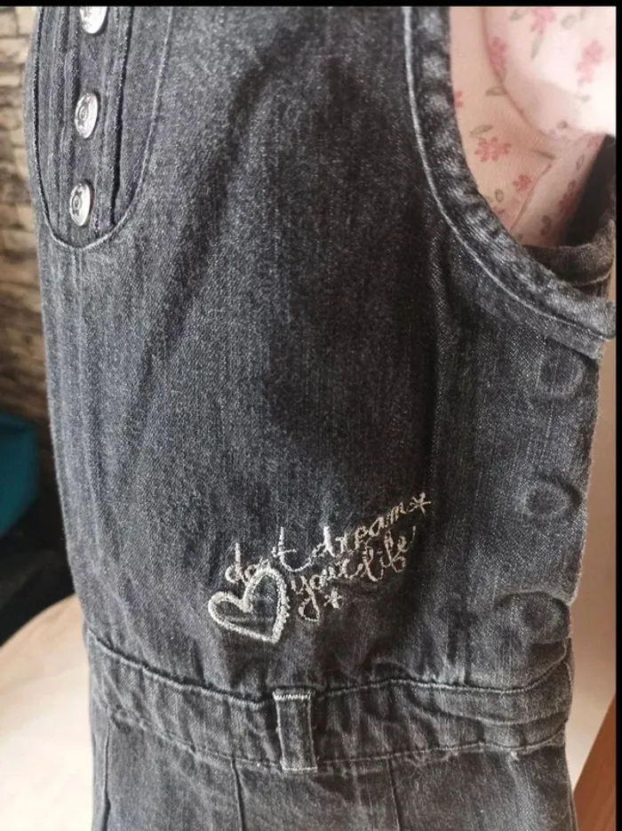 Robe effet jean noir Tissaia - Taille 18 mois - photo numéro 2