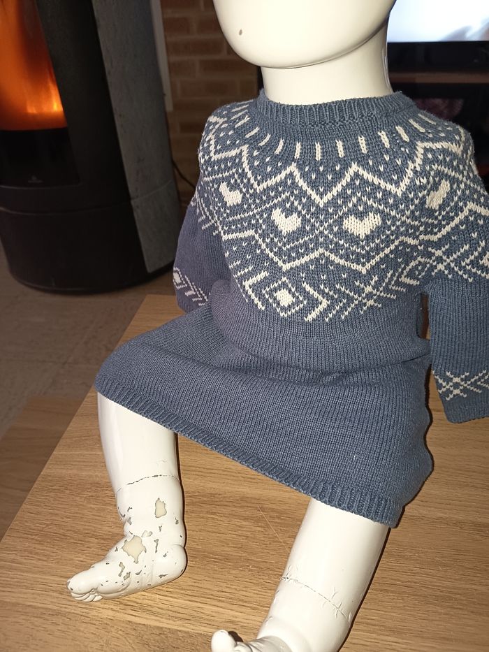 Robe pull blanc et bleu - photo numéro 5