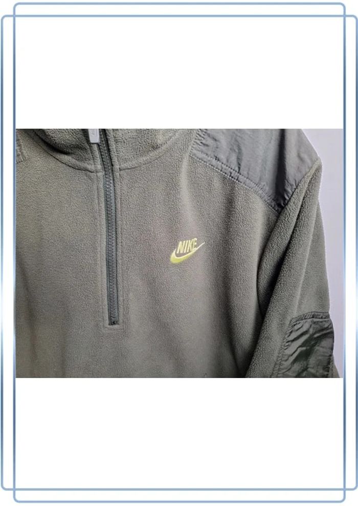 Polaire quart de zip nike / homme / taille S kaki / logo brodé bi matière - photo numéro 5