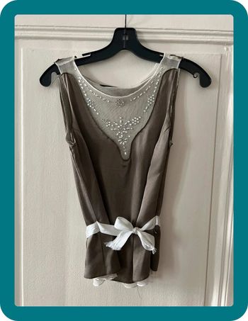 Top vintage soie et tulle coton vintage 36 - Atos Lombardini