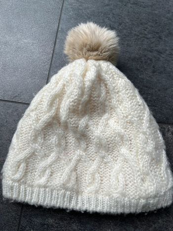 Bonnet à pompon écru Monoprix 7-10 ans