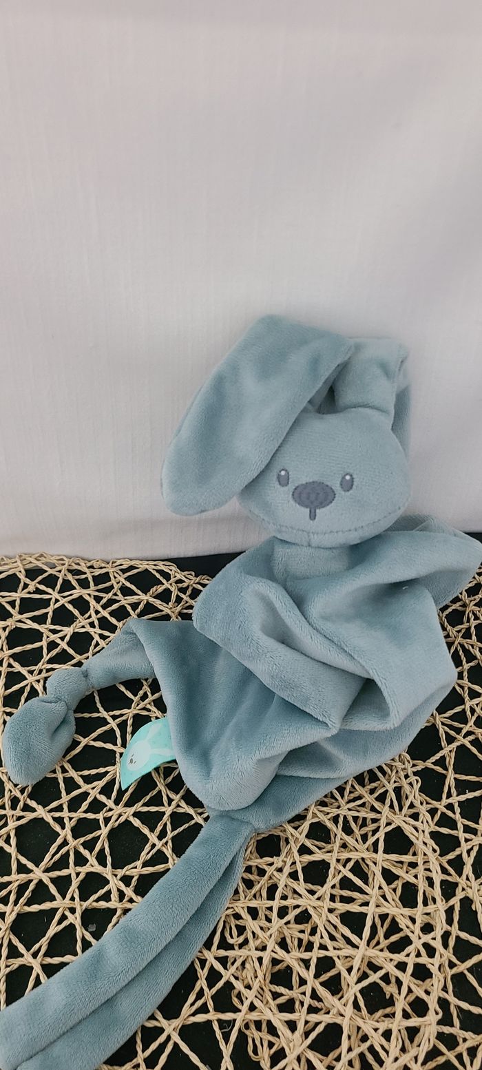 Doudou plat lapin NATTOU Lapidou vert maxi doudou losange - photo numéro 2
