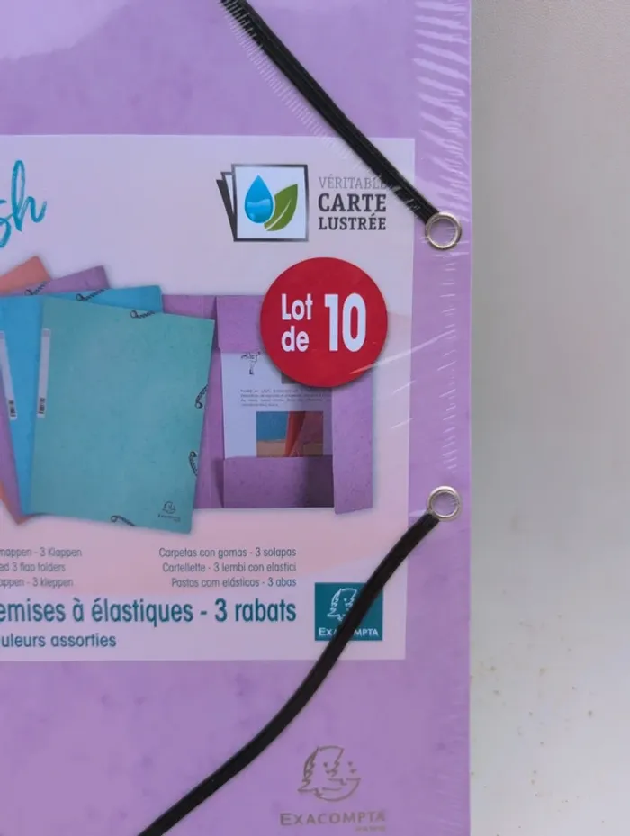 Paquet de 10 chemises a élastiques neuf exacompta - photo numéro 2
