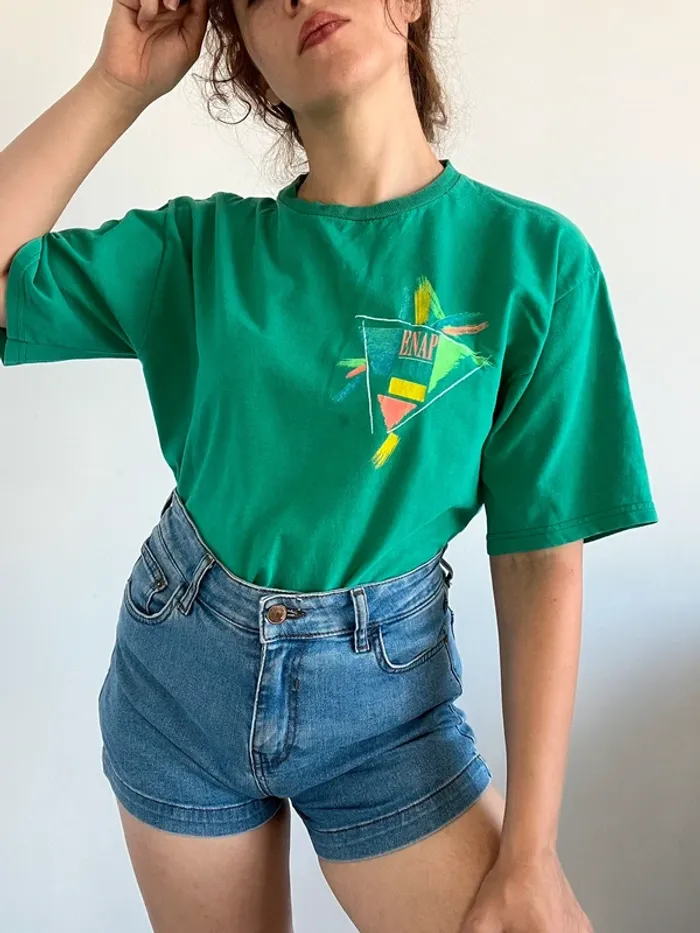 Tee shirt vintage vert taille M/L 🌴 - photo numéro 4
