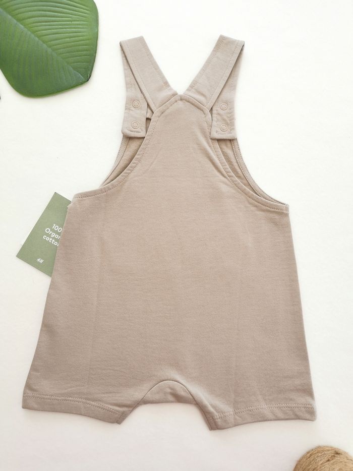 Salopette courte beige en molleton H&M 6/9 Mois - photo numéro 4