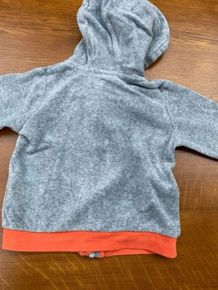 Veste grise 6 12 mois en éponge baseball - photo numéro 6