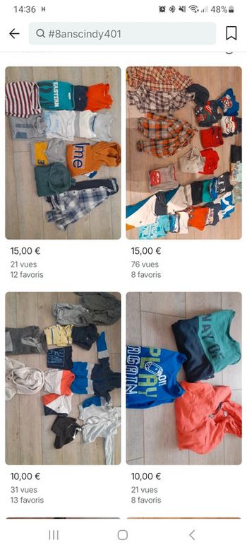 Gros lots vêtements garcon 8 ans