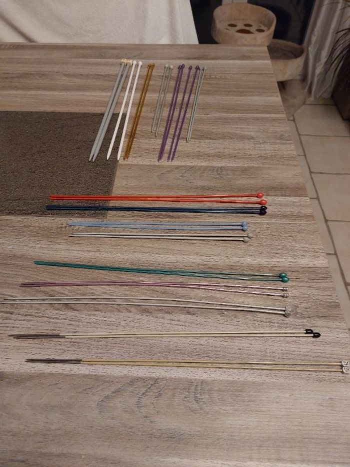 Lot 16 paires aiguilles tricoter toutes tailles