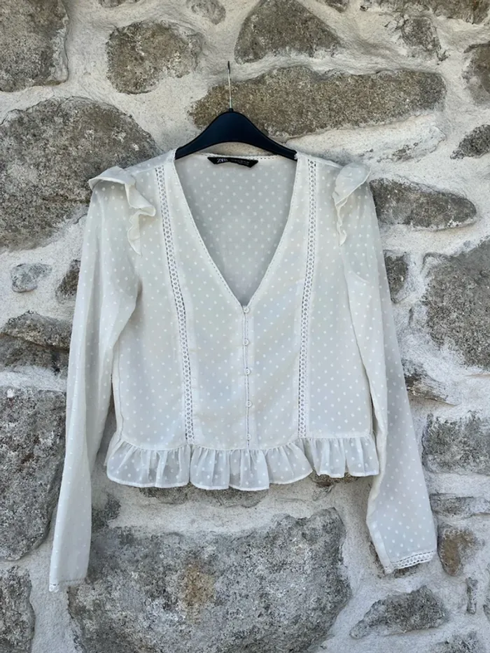 Blouse à pois blancs Zara