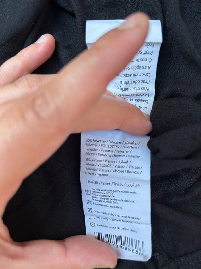 T-shirt haut noeud en bas  noir camaïeu femme taille M -38 été - photo numéro 7