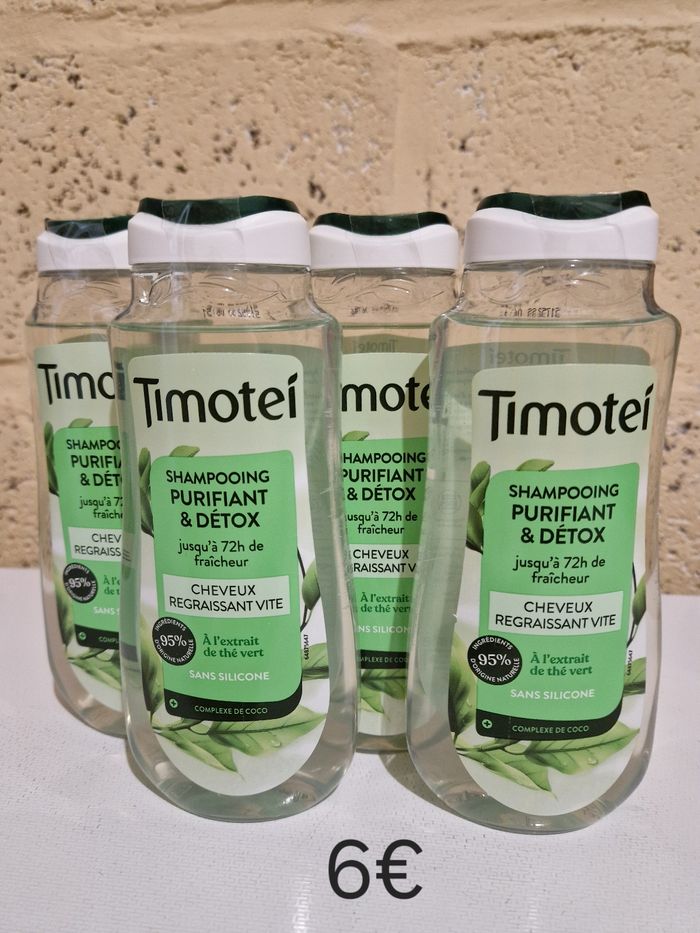Lot de 4 shampoing purifiant et detox au thé vert 4x300ml