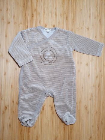 Pyjama velours Grain de blé taille 3 mois 60cm
