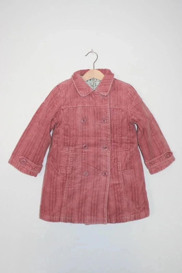 Manteau mi-saison doublé velours vieux rose Mila Blue