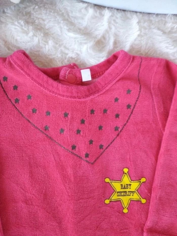 Pyjama grenouillère velours Garçon 9 mois Shérif - photo numéro 4