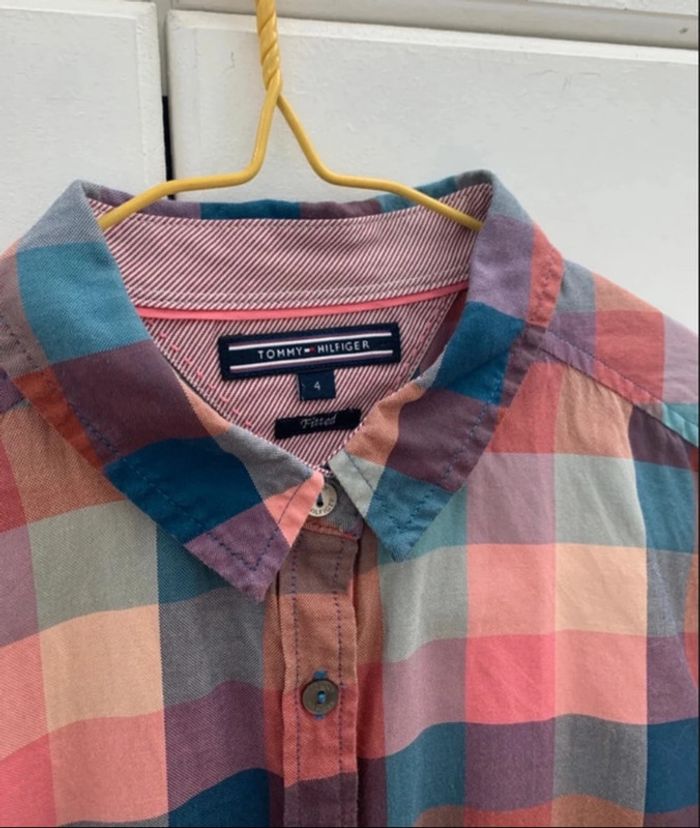 chemise rose à carreaux tommy Hilfiger taille S en très bon état - photo numéro 2