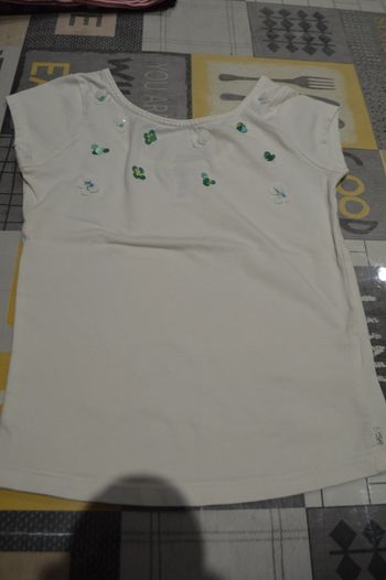 Tee shirt manches courtes blanc Okaidi 6 ans