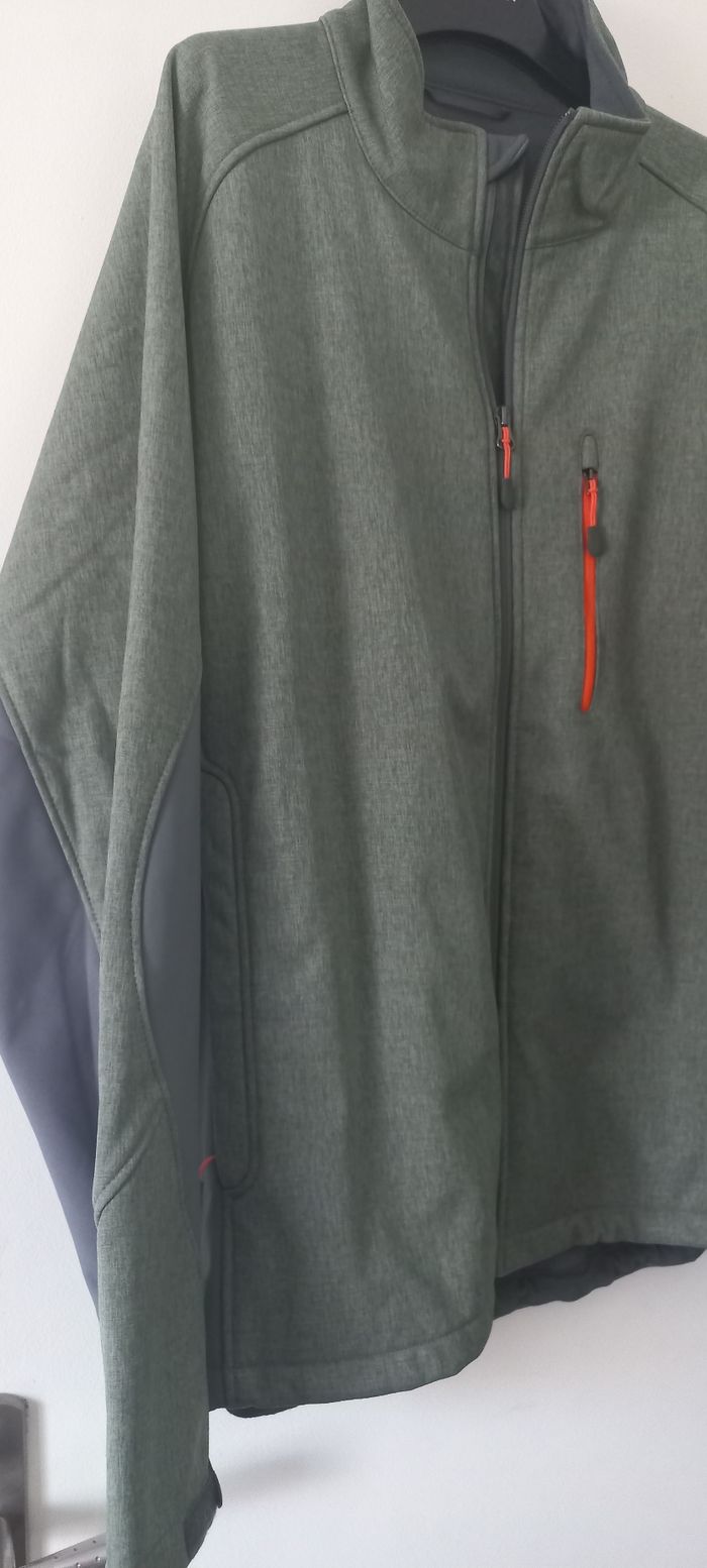 Blouson vert chiné et gris - photo numéro 3