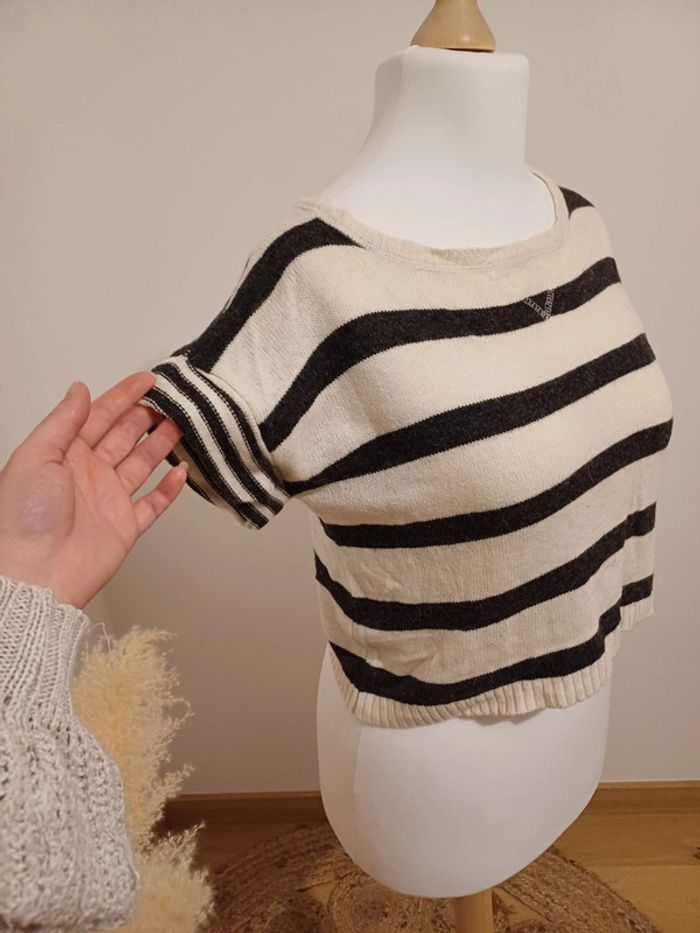 Pull rayé à manches courtes Pimkie taille M 38 - photo numéro 3