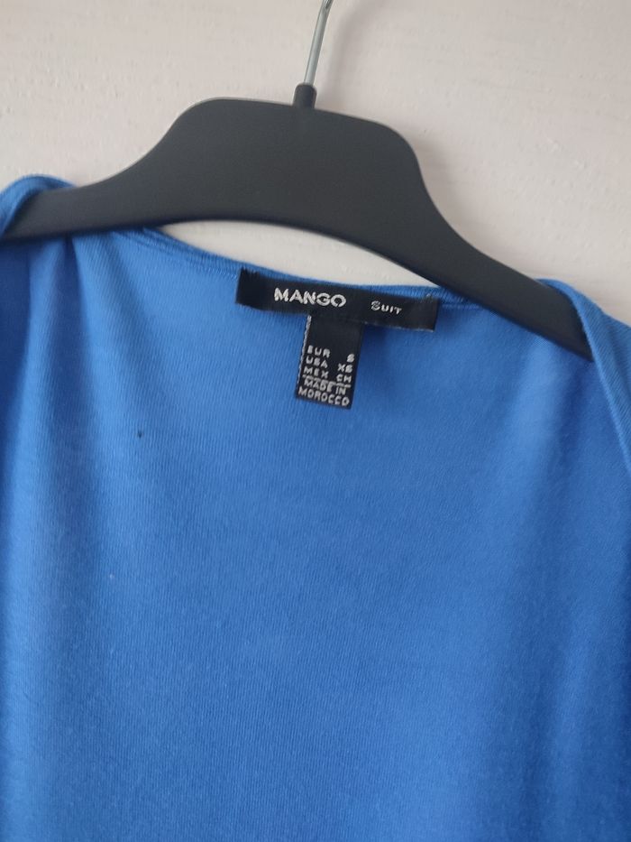 Gilet long bleu électrique Mango taille s - photo numéro 3