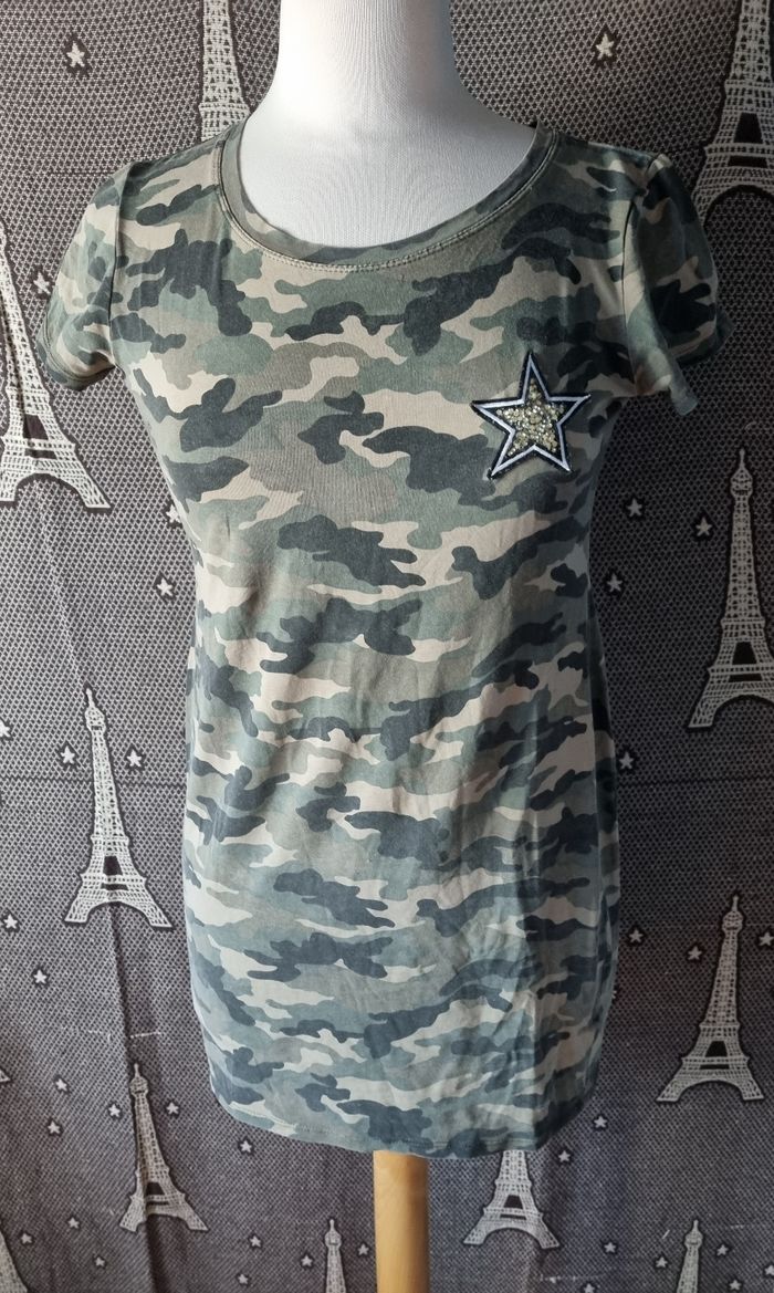Long t-shirt robe imprimé militaire (camouflage)taille L-XL