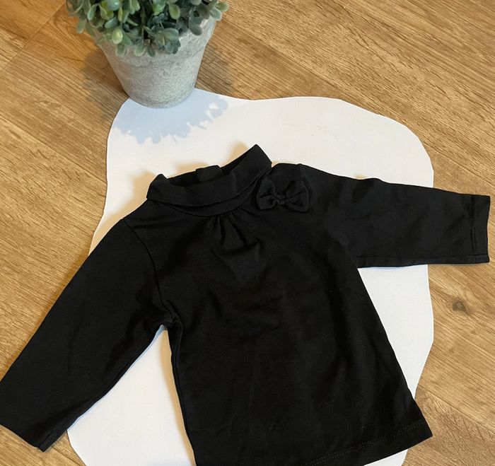 Petit pull à col fille noir - photo numéro 2