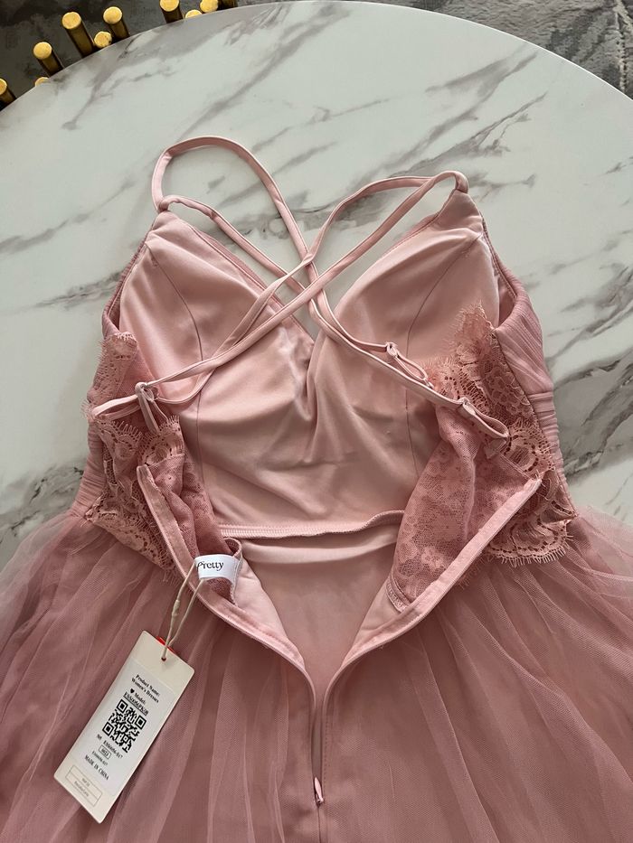 Robe de demoiselle d’honneur rose  /robe de soirée everpretty taille L neuve avec étiquette - photo numéro 6