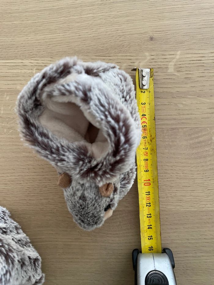 Chaussons souples bébé marmottes à scratch beige et crème - photo numéro 5