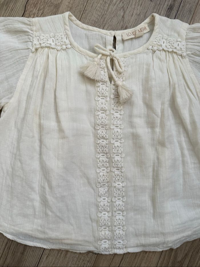 Blouse  Louise misha à pompons  blanc cassé 4 ans - photo numéro 3
