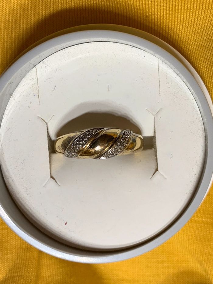 bague deux tons et zirconias - photo numéro 6