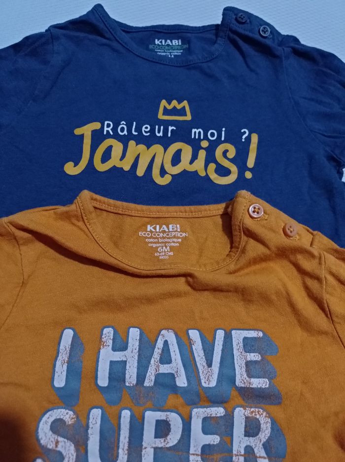 Lot 2 t-shirts manches longues 6 mois - photo numéro 2