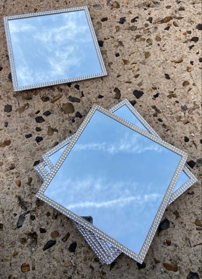 Lot de 5 miroirs carré strass - photo numéro 2