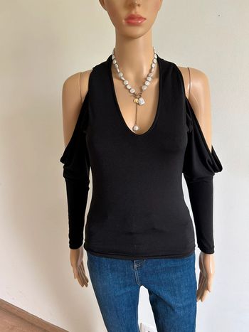 Blouse noire avec épaules dénudées Morgan taille XS comme neuve