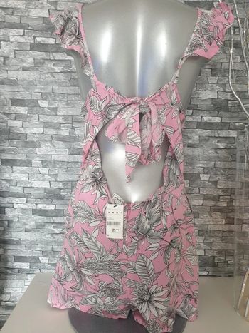 Combishort sexy fleurie Rose Taille M