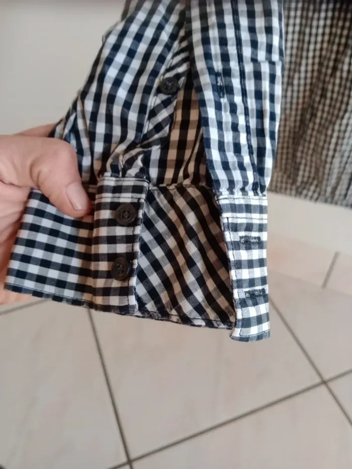 Chemise manches longues homme L vichy noir c87 - photo numéro 5