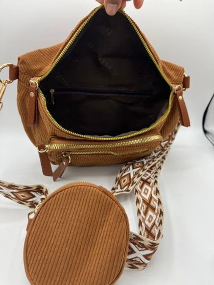 Sac banane bandoulière velours - photo numéro 8