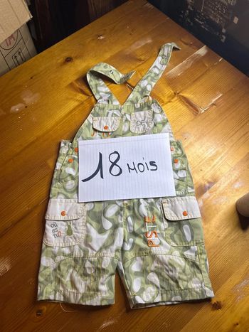 Salopette courte verte 18mois