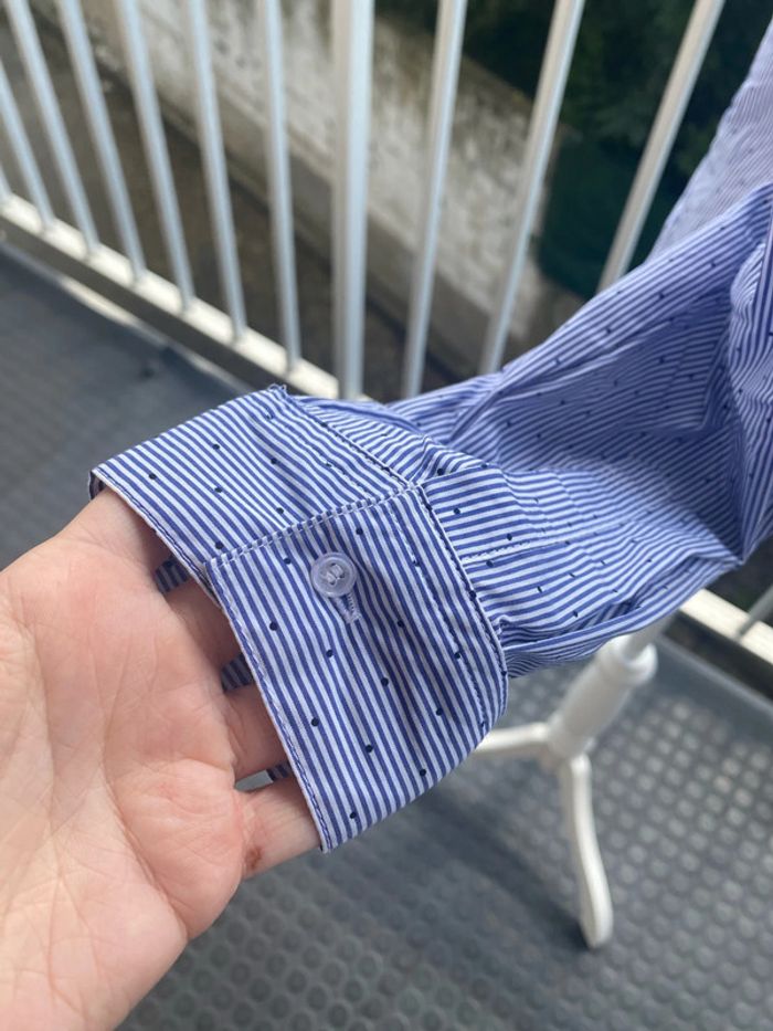 Chemise rayée bleu/blanc La Halle taille 38 - photo numéro 3