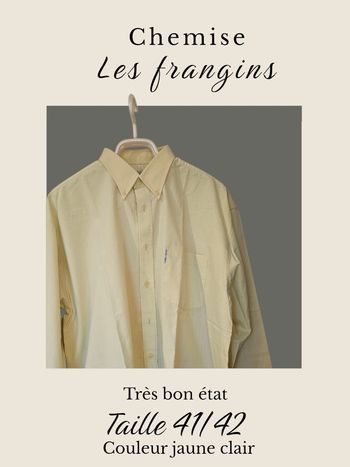 Chemise homme jaune clair – Taille 41/42 (L)