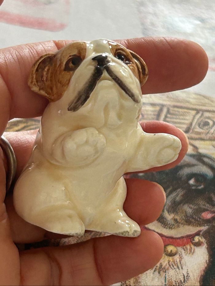 Miniature, figurine, Bulldog  anglais, vintage, céramique ancienne - photo numéro 9