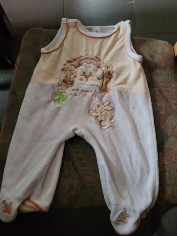 Pyjama sans manche velours baby club 62 cm