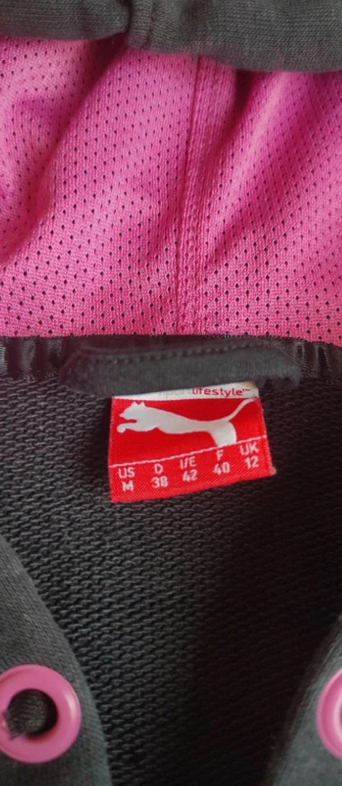 Gilet zippé à capuche Puma 40 femme noir rose et violet - photo numéro 6