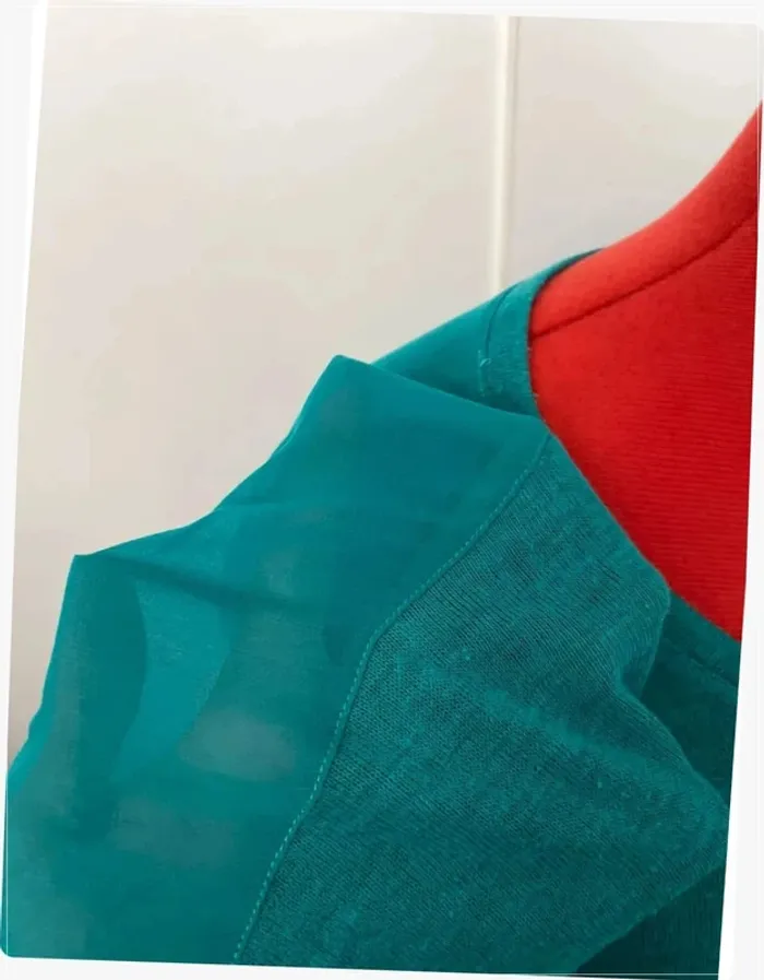 Haut vert manches 3/4 voile et maille Pimkie - photo numéro 2