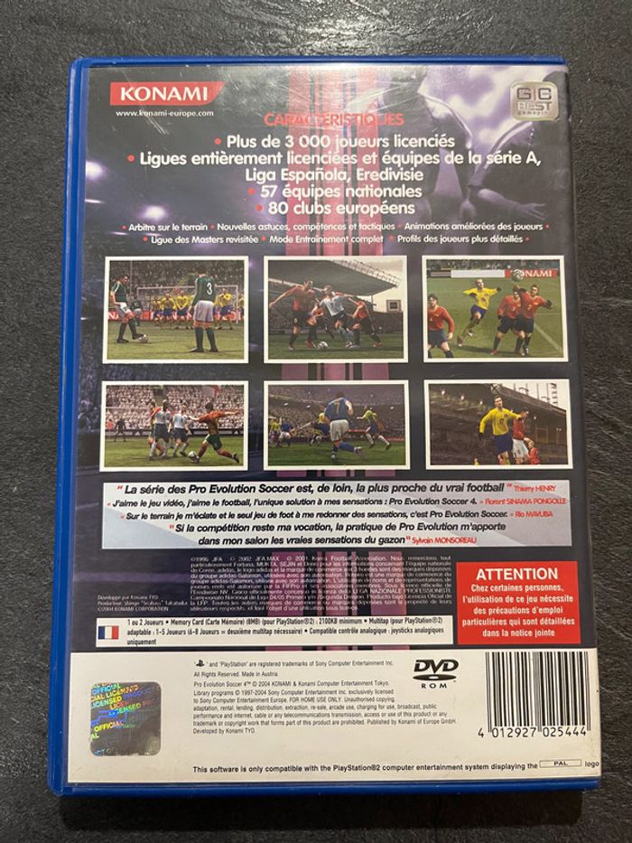 Jeux vidéos PS2 Pro Evolution Soccer 4 - photo numéro 2
