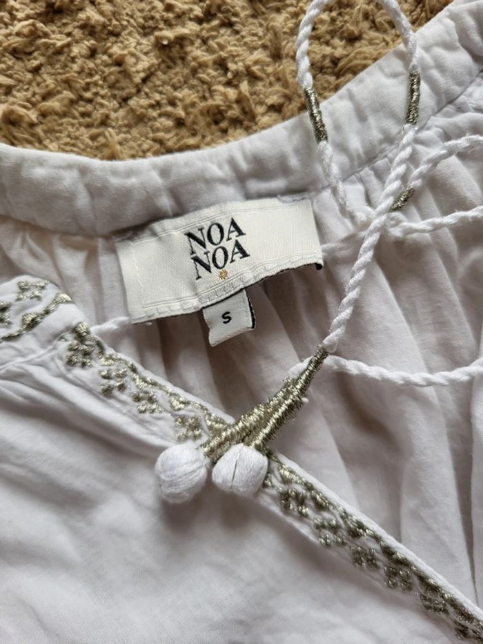 Blouse bohème blanche et broderies argentées Noa Noa - 100% coton - photo numéro 12