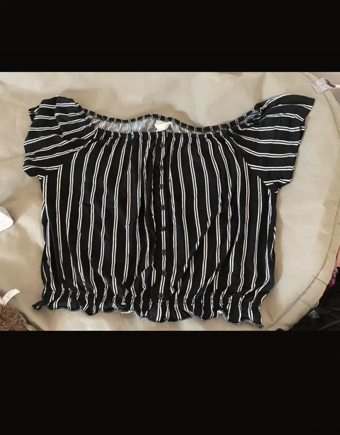 Crop top noir & blanc