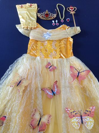 Déguisement robe princesse jaune papillon 6ans