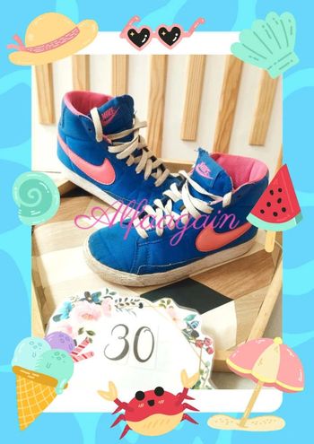 Baskets Nike blazer bleues roses 30