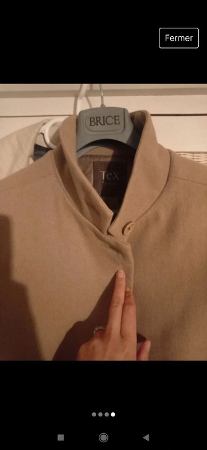 Manteau droit beige - photo numéro 4